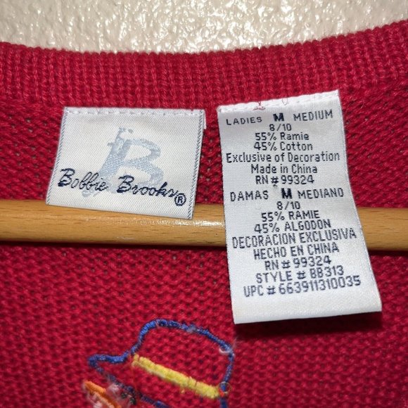 VTG Bobbie Brooks Snowman Themed Holiday Christmas Vest Medium Ugly Sweater - Picture 2 of 8